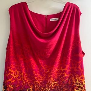 Calvin Klein Leopard Print Hot Pink Dress